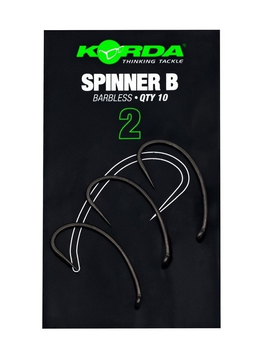 Крючки без бородки KORDA Spinner B Hooks, Размер крючка: № 8