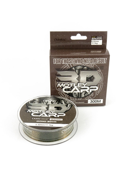 Леска CAIMAN Motley Carp 3D Camo Brown 300м, Диаметр лески: 0.35 мм