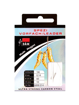 Поводоки DAM SPEZI MAGGOT Rig 60 см. / 10 шт. / 0.22mm / №6