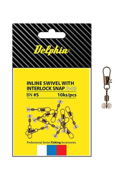 Коннектор скользящий для поплавка Delphin Inline Head Swivel with Interlock D-03 S