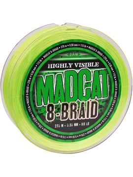 Леска плетеная MADCAT® 8-BRAID HI-VIS YELLOW - 0.50mm / 115lb / 270m