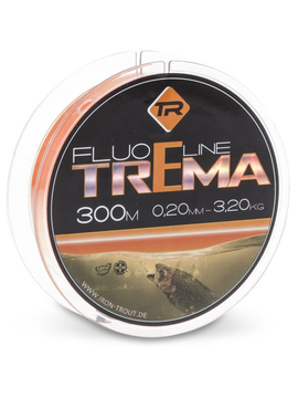 Леска для ловли форели IRON TROUT TREMA Line - 300m / 0,22mm / 4.10kg - Fluo Orange
