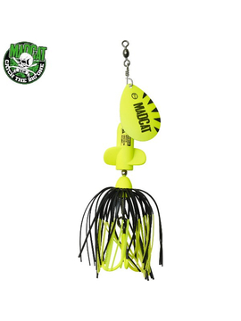 Блесна вращающаяся MADCAT® A-STATIC SCREAMING SPINNER Treble Hook - 65g - FLUO YELLOW UV