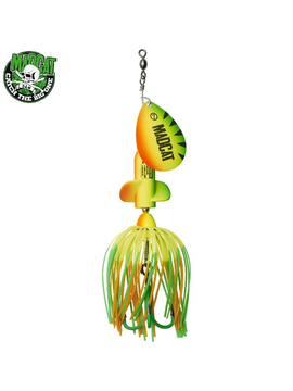 Блесна вращающаяся MADCAT® A-STATIC SCREAMING SPINNER Treble Hook - 65g - FIRETIGER UV