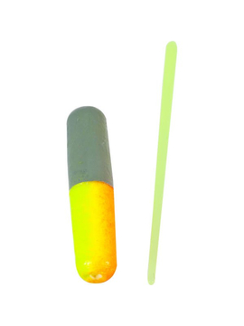 Цилиндр плавающий со стопором IRON TROUT Pilot Stick - S / 3 x 12mm - Yellow/Orange/Grey - 8шт.