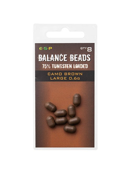 Бусины утяжеленные E-S-P Tungsten Loaded Balance Beads - Large / 0,6g / Camo Brown / 8шт.