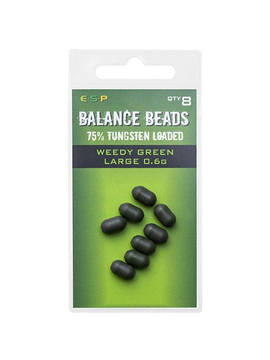 Бусины утяжеленные E-S-P Tungsten Loaded Balance Beads - Large / 0,6g / Weedy Green / 8шт.