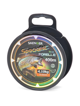 Леска для ловли форели SAENGER Specialist TROUT - 0,18mm / 4,10 kg / 400m - Clear