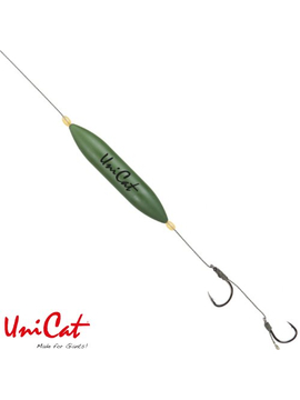 Готовые оснастки на сома UNI CAT CAMOU SUBFLOAT 20g HAIR Rig №4/0+2/0 - 150cm / 85kg