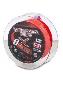 Леска плетеная UNI CAT VENCATA RED 8-X Line - 200m / 0.60mm / 57kg
