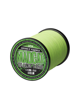 Леска плетеная MADCAT® DISTANCE 8-BRAID Hi Vis Green 0.50mm / 990m