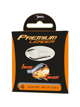 Поводки готовые IRON TROUT Premium Leader  - 50cm / 0,22mm / №6 - 6шт.
