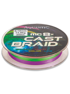 Леска морская плетеная AQUANTIC® 8x MC Cast Braid - 0.15mm / 10.5kg / 200m - Multicolor
