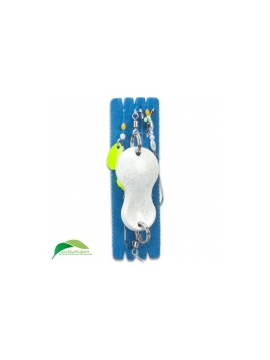 Оснастка морская AQUANTIC® Flatfish Spoon Rig - №1/0+1/0 / 0.50/0.40mm / 110cm / 40g - LU