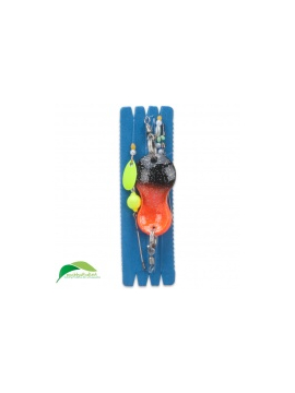 Оснастка морская AQUANTIC® Flatfish Spoon Rig - №1/0+1/0 / 0.50/0.40mm / 110cm / 80g - RB