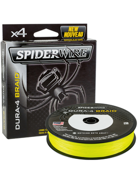 Леска плетеная SPIDER WIRE® STEALTH® DURA X4 PE BRAID - 0.40mm / 300m / 45.0kg - HI VIS YELLOW