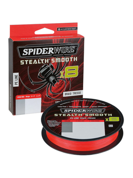 Леска плетеная SPIDER WIRE® STEALTH® SMOOTH X8 PE BRAID - 0.29mm / 300m / 26.4kg - CODE RED