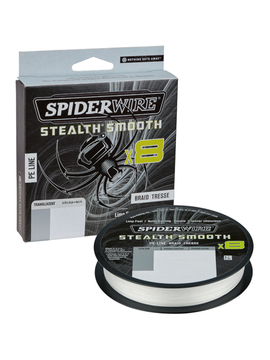 Леска плетеная SPIDER WIRE® STEALTH® SMOOTH X8 PE BRAID - 0.29mm / 300m / 26.4kg - TRANSLUCENT