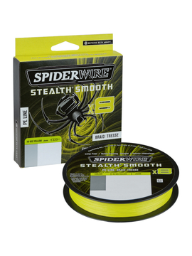 Леска плетеная SPIDER WIRE® STEALTH® SMOOTH X8 PE BRAID - 0.39mm / 150m / 46.3kg - HI VIS YELLOW
