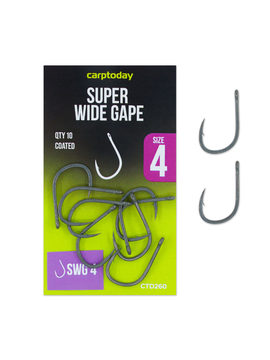 Крючки карповые Carptoday Super Wide Gape, Размер крючка: № 4
