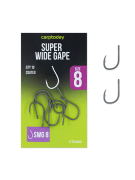 Крючки карповые Carptoday Super Wide Gape, Размер крючка: № 8