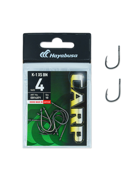 Крючки карповые HAYABUSA K-1 XS Black Nickel, Размер крючка: № 4