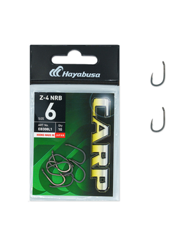 Крючки карповые HAYABUSA Z-4 NRB, Размер крючка: № 6