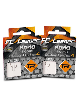 Поводки готовые KONA FC Leader D10101 BN Strong - 240cm / 0,20mm / №4 - 6шт.