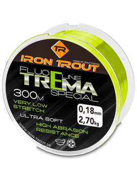 Леска для ловли форели IRON TROUT TREMA Special - 300m / 0,20mm / 3.20kg - Fluo Green