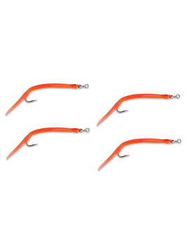 Крючок с силиконовой трубкой AQUANTIC® Gummi Makk №10/0 - Japan Red - 4 шт.