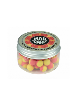 Бойлы плавающие Mad Carp Baits STRAWBERRY & PINEAPPLE Pop-Ups (Клубника и Ананас), Диаметр: 12 мм