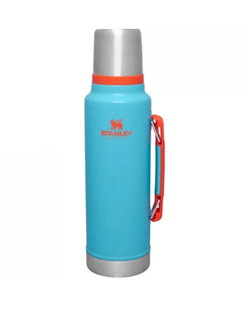Термос STANLEY Classic 1.4L голубой с оранжевым лого