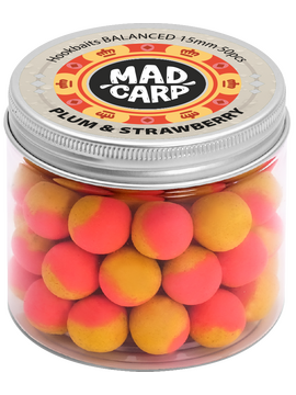 Бойлы насадочные Mad Carp Baits Balanced PLUM & STRAWBERRY (Слива и Клубника) 15мм