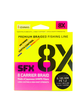 Леска плетеная SFX 8X разноцветная 150 м 0.185 мм 13 кг PE 1.2