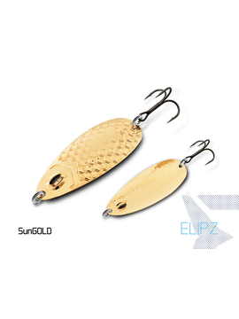 Блесна колеблющаяся DELPHIN ELIPZ FullSCALE Hook №2 / 7.5cm / 12g - SUN GOLD