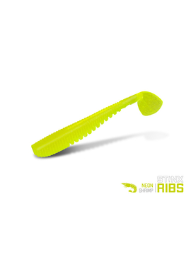 Виброхвост DELPHIN B! StinxRIBS Shrimp / 5cm / NEON - 20шт.