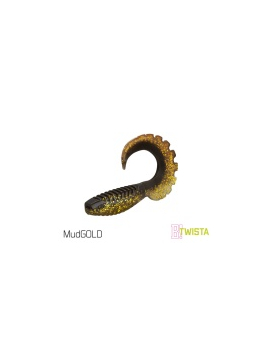 Твистер DELPHIN TWISTA UVs / 8cm / MUD GOLD - 5шт.