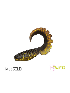 Твистер DELPHIN TWISTA UVs / 10cm / MUD GOLD - 5шт.