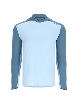 Термофутболка с капюшоном SIMMS Bugstopper Solarflex Hoody Sky/Neptune, Размер: M