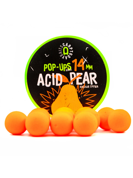 Бойлы плавающие Carptoday Baits Pop Ups Acid Pear (Кислая Груша) 14 мм, Диаметр: 14 мм, Вкус: Кислая груша