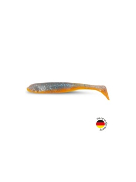 Виброхвост IRON CLAW Moby Softbaits SLIM JIM UV Non Toxic / 13cm / Blue Glitter Orange