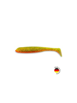 Виброхвост IRON CLAW Moby Softbaits SLIM JIM UV Non Toxic / 13cm / Motoroil Japan Red Innercore