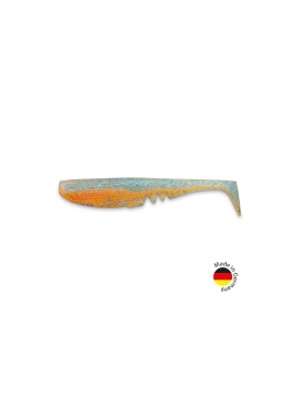 Виброхвост IRON CLAW Moby Softbaits RACKER SHAD UV Non Toxic / 22cm / Blue Glitter Orange