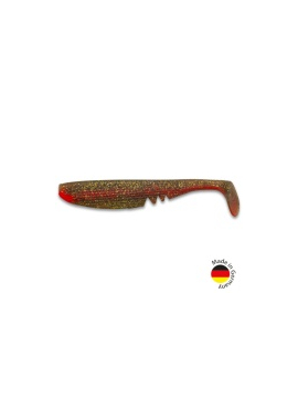 Виброхвост IRON CLAW Moby Softbaits RACKER SHAD UV Non Toxic / 22cm / Motoroil Japan Red Innercore