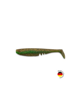 Виброхвост IRON CLAW Moby Softbaits RACKER SHAD UV Non Toxic / 22cm / Motoroil Chartreuse Innercore Luminous