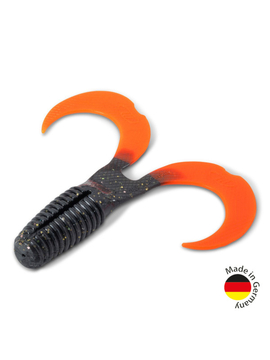Твистер IRON CLAW Moby Softbaits CURLY ONE Non Toxic / 12cm / German Flagg
