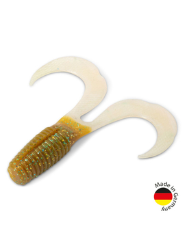 Твистер IRON CLAW Moby Softbaits CURLY ONE Non Toxic / 12cm / Motoroil Pearl