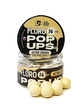 Бойлы плавающие насадочные ULTRABAITS Fluro Pop Ups Ultra Cream (Ультра Крем), Диаметр: 14 мм, Цвет: Белый