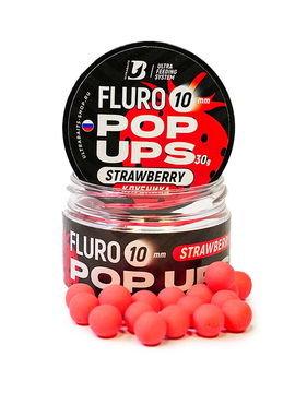 Бойлы плавающие ULTRABAITS Fluro Pop Ups Strawberry (Клубника), Диаметр: 10 мм