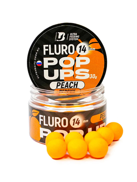 Бойлы плавающие ULTRABAITS Fluro Pop Ups Peach (Персик), Диаметр: 14 мм